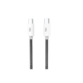 Bix T2CC 60W Ledli 1 mt Siyah Type-C Örgülü PVC Kablo