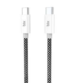 Bix T2CC 60W Ledli 1 mt Siyah Type-C Örgülü PVC Kablo