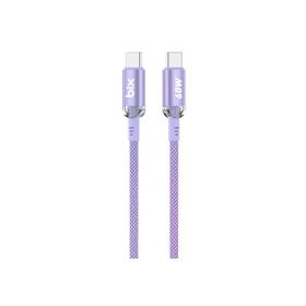 Bix T3CC-BK 60 Watt Mor Type-C Örgülü Şarj Kablosu