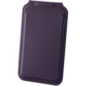 Bix TMW2 iPhone Koyu Mor Magsafe Manyetik Deri Kartlık Katlanabilir Standlı Cüzdan