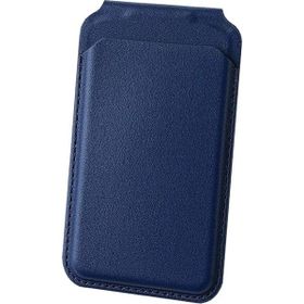 Bix TMW2 iPhone Mavi Magsafe Manyetik Deri Kartlık Katlanabilir Standlı Cüzdan