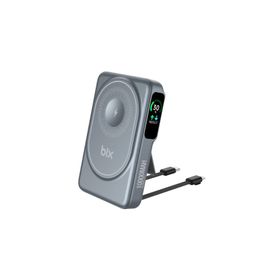 Bix TPB16 10000 mAh 20W PD Hızlı Şarj ve 15W MagSafe Gri OLED Ekranlı Manyetik Kablosuz Powerbank