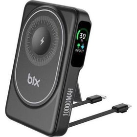 Bix TPB16 10000 mAh 20W PD Hızlı Şarj ve 15W MagSafe Siyah OLED Ekranlı Manyetik Kablosuz Powerbank