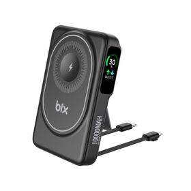 Bix TPB16 10000 mAh 20W PD Hızlı Şarj ve 15W MagSafe Siyah OLED Ekranlı Manyetik Kablosuz Powerbank