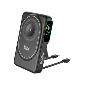 Bix TPB16 10000 mAh 20W PD Hızlı Şarj ve 15W MagSafe Siyah OLED Ekranlı Manyetik Kablosuz Powerbank