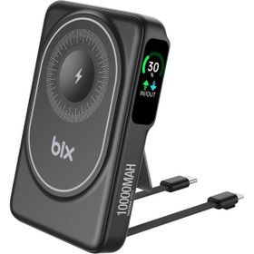 Bix TPB16 10000 mAh 20W PD Hızlı Şarj ve 15W MagSafe Siyah OLED Ekranlı Manyetik Kablosuz Powerbank