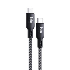 Bix Type-C to Type-C 240W 480 Mbps USB-IF Sertifikalı Hi Speed Örgülü 1.8 mt Şarj ve Data Kablosu