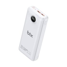 Bix Üç Portlu 20.000 mAh 22.5 W Hızlı Şarj 4.0 PD Giriş/Çıkışlı Led Göstergeli Beyaz Powerbank