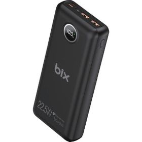 Bix Üç Portlu 20.000 mAh 22.5w Süper Hızlı Şarj 4.0 Pd Giriş/çıkışlı Led Göstergeli Siyah Powerbank