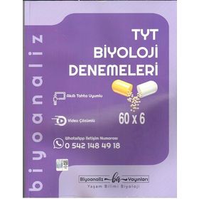 Biyoanaliz Yayınları TYT 60x6 Biyoloji Denemeleri