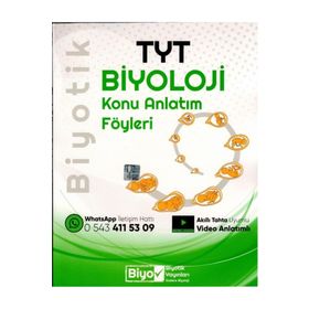 Biyotik Yayınları TYT Biyoloji Konu Anlatım Föyleri