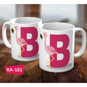 Biz Dijital B Harf Baskılı Filamingo Hediyelik Kahve Kupa Bardak