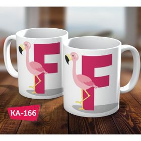 Biz Dijital F Harf Baskılı Filamingo Hediyelik Kahve Kupa Bardak