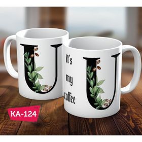 Biz Dijital Ü Harf Baskılı Hediyelik Kahve Kupa Bardak