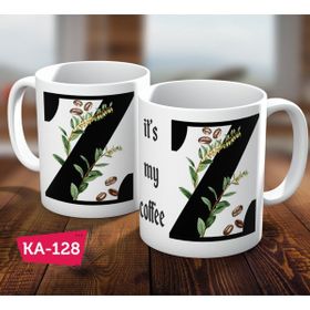 Biz Dijital Z Harf Baskılı Hediyelik Kahve Kupa Bardak