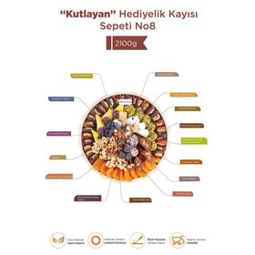 Bizim Yöre 2100 gr No:8 Kutlayan Hediyelik Lokum Kuru Kayısı Tepsisi