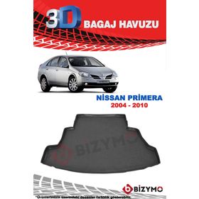 Bizymo Nissan Primera Sedan 2004-2010 Premium 3D Oto Bagaj Havuzu