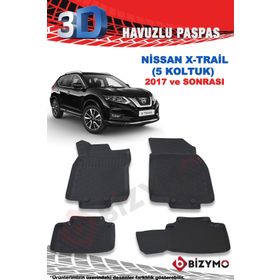 Bizymo Nissan X-Trail 5 Koltuk 2017 Sonrası 3D Paspas Takımı