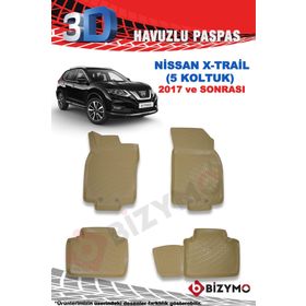 Bizymo Nissan X-Trail 5 Koltuk 2017 Sonrası 3D Paspas Takımı