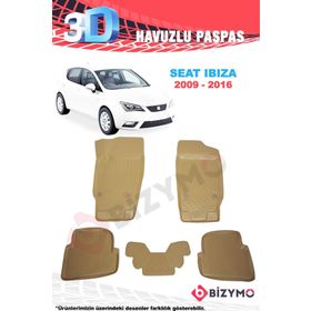 Bizymo Seat İbiza 2009-2016 Bej 3D Havuzlu Paspas