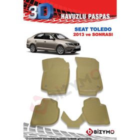 Bizymo Seat Toledo Sedan 2013 Sonrası Bej 3D Paspas Takımı