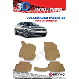 Bizymo Volkswagen Passat B8 2015 Sonrası 3D Bej Paspas Takımı