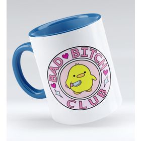BK 1 Gift Bad Bitch Club Tasarımlı Mavi Beyaz Kupa Bardak
