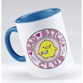 BK 1 Gift Bad Bitch Club Tasarımlı Mavi Beyaz Kupa Bardak