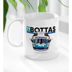BK 1 Gift F1 Bottas Tasarımlı Beyaz Kupa Bardak