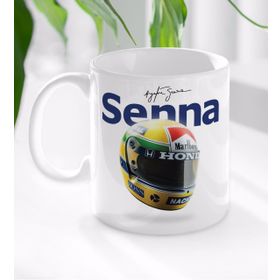 BK 1 Gift F1 Senna Tasarımlı Beyaz Kupa Bardak