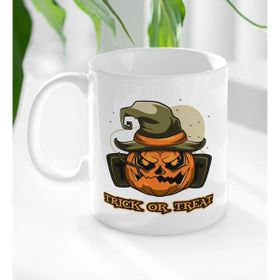 BK 1 Gift Halloween Trick Or Treat Tasarımlı Beyaz Kupa Bardak