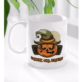 BK 1 Gift Halloween Trick Or Treat Tasarımlı Beyaz Kupa Bardak