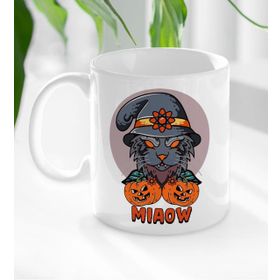 BK 1 Gift Happy Halloween Tasarımlı Beyaz Kupa Bardak