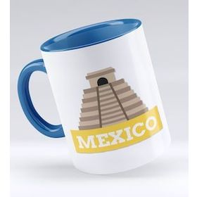 BK 1 Gift Mexico Tasarımlı Mavi Kupa Bardak