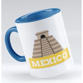 BK 1 Gift Mexico Tasarımlı Mavi Kupa Bardak