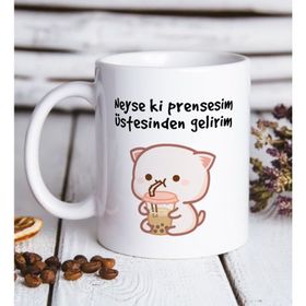BK 1 Gift Neyse Ki Prensesim Tasarımlı Beyaz Kupa Bardak
