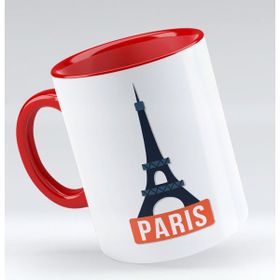 BK 1 Gift Paris Tasarımlı Kırmızı Kupa Bardak