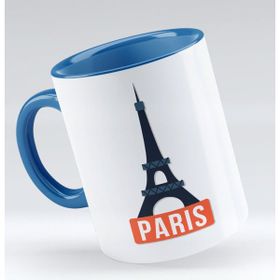 BK 1 Gift Paris Tasarımlı Mavi Kupa Bardak