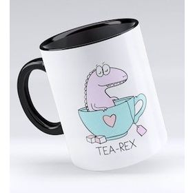 BK 1 Gift Tea Rex Tasarımlı Siyah Kupa Bardak