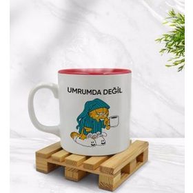 BK 1 Gift Umrumda Değil Tasarımlı İçi Kırmızı Renkli Kupa Bardak
