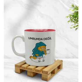 BK 1 Gift Umrumda Değil Tasarımlı İçi Kırmızı Renkli Kupa Bardak