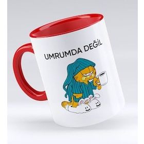 BK 1 Gift Umrumda Değil Tasarımlı Kırmızı Kupa Bardak