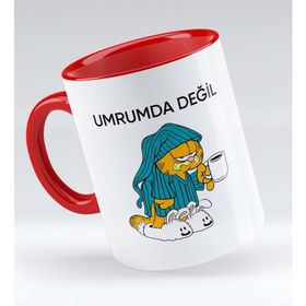 BK 1 Gift Umrumda Değil Tasarımlı Kırmızı Kupa Bardak