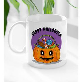 BK 11 Gift Happy Halloween Tasarımlı Beyaz Kupa Bardak