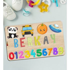 BK 12 Toys Çocuklara Özel İsimli Büyük Boy Ahşap Eğitici Yapboz 50x30 cm Puzzle