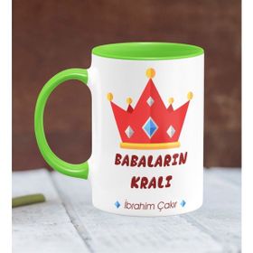 BK 19-387Y Kişiye Özel Babalar Günü Temalı Yeşil Kupa Bardak