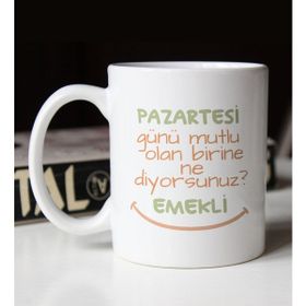 BK 2 Gift Emekli Tasarımlı Beyaz Kupa