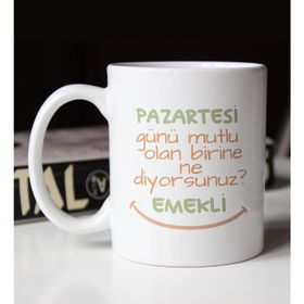 BK 2 Gift Emekli Tasarımlı Beyaz Kupa
