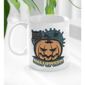 BK 2 Gift Halloween Tasarımlı Beyaz Kupa Bardak