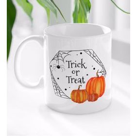 BK 2 Gift Halloween Trick Or Treat Tasarımlı Beyaz Kupa Bardak